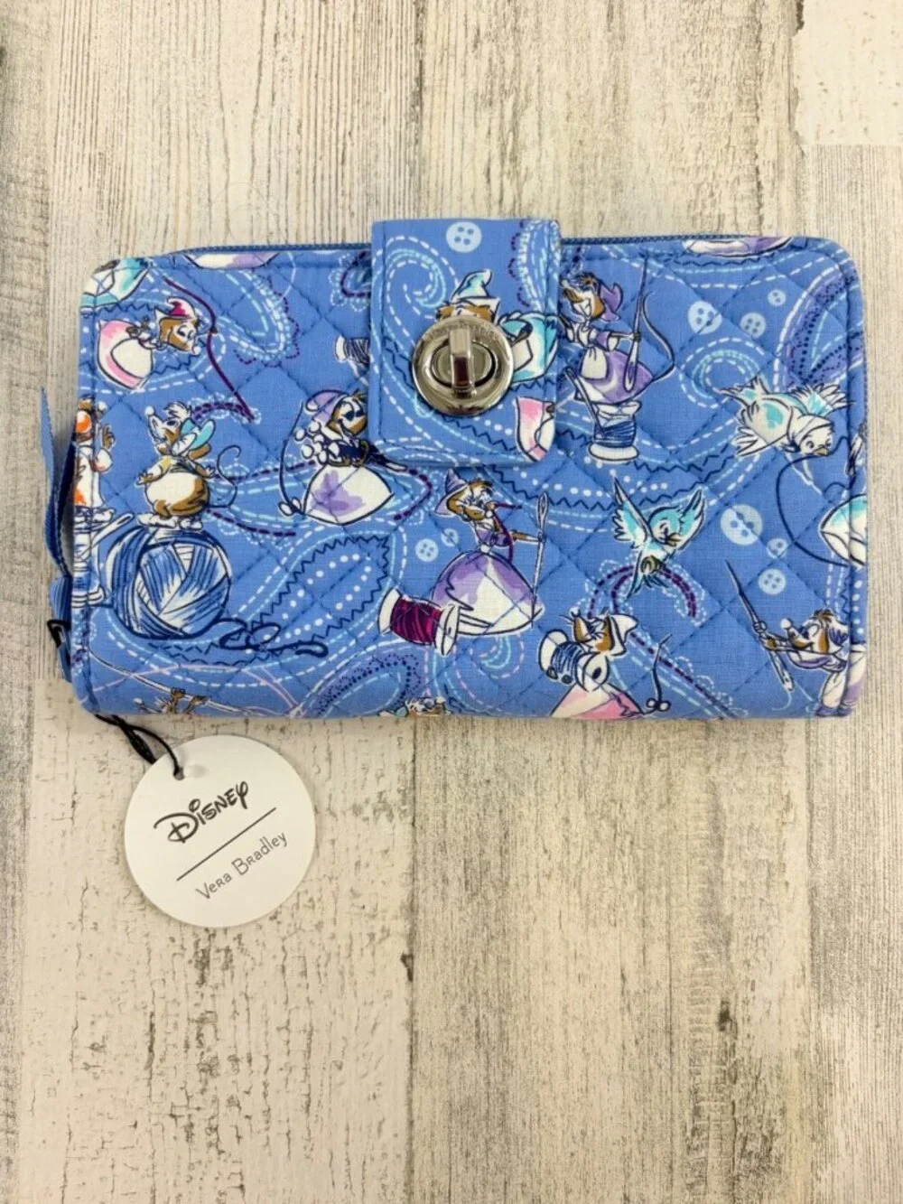 Vera Bradley RFID Turnlock Wallet Cinderella Paisley Friends NWT
